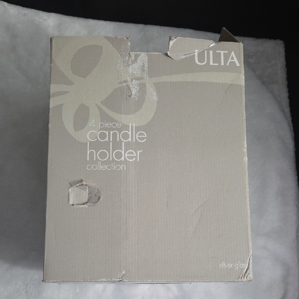 Ulta Beauty Silver Glass Candle Holder Collection